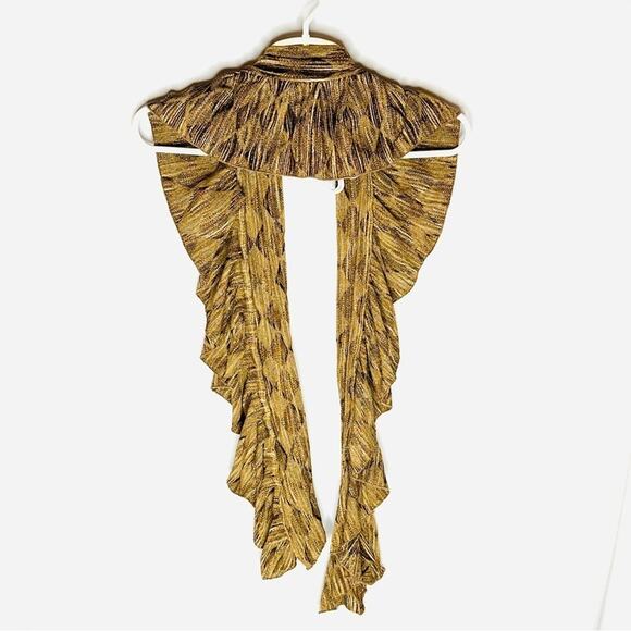 New Gold Klimt Bellydance Garter Pants Knit L & Matching Ruffle Scarf - Picture 4 of 4